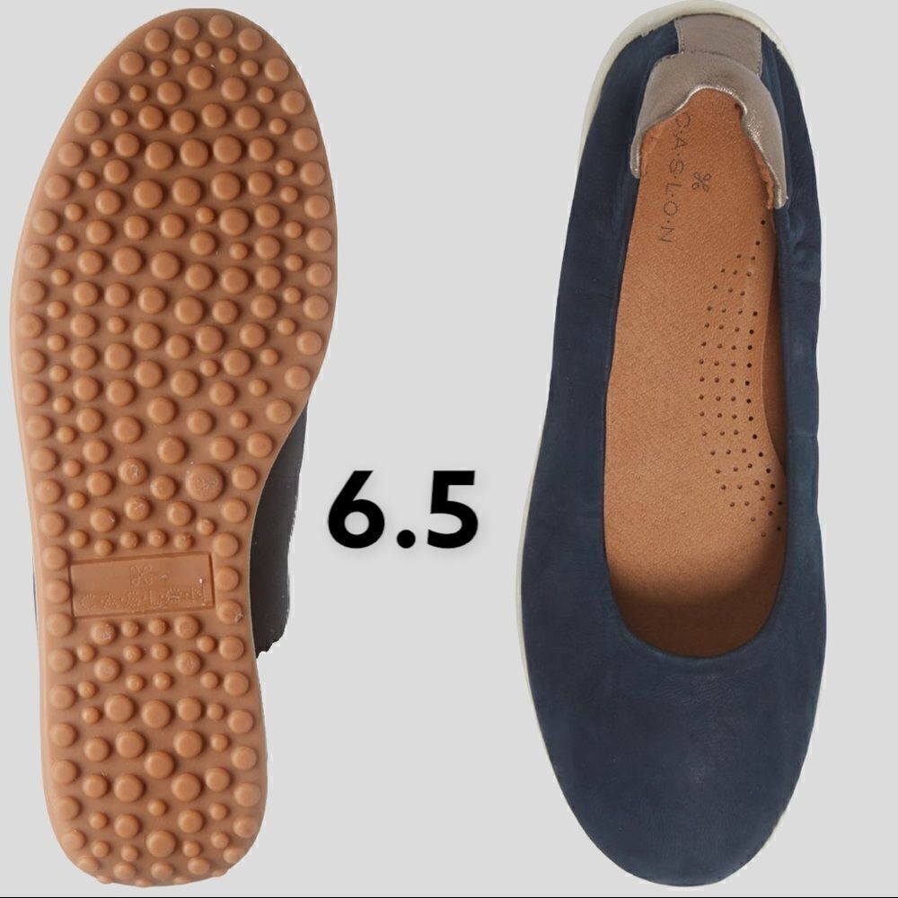 NEW Caslon comfy flat leather navy blue 6.5 - Picture 3 of 11